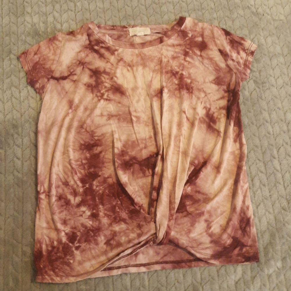 Kids short sleeve bleached, bottom tie